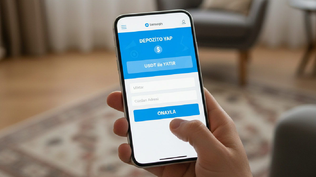 Mobil cihazdan Betchip USDT yatırma ekranı ile hızlı işlem kolaylığı.